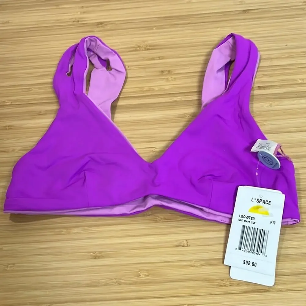 NWT L Space S‎ One Wave Reversible Top Pitaya Purple LS0WT20 Bikini Top